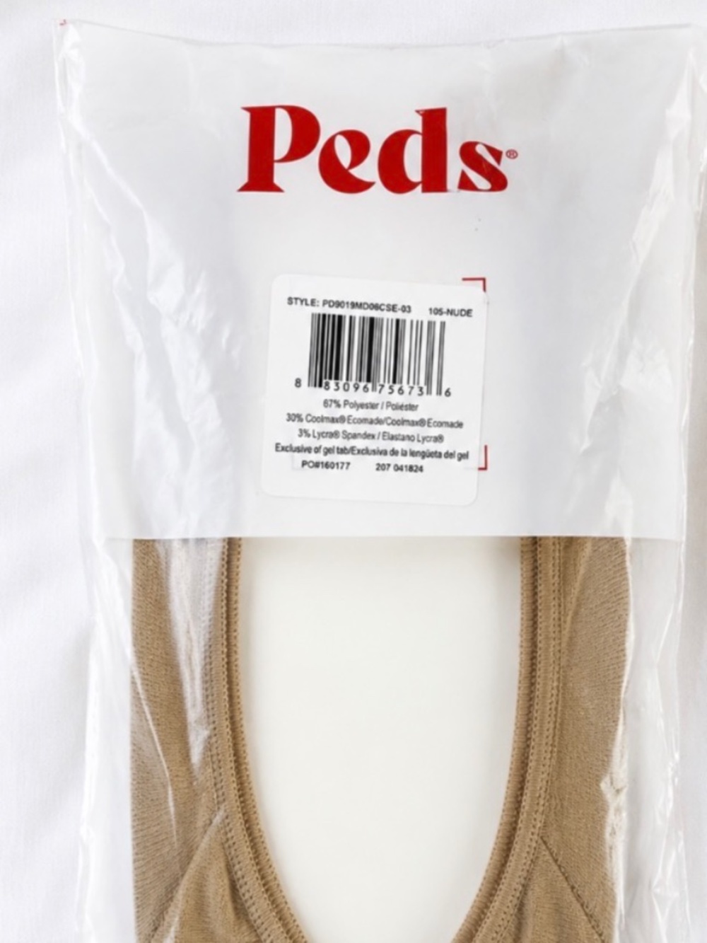 Peds Women's No Show Liner Socks – 6 Pair – Nude – New in Package